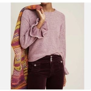 Anthropologie Eri + Ali Sasha Hacci Ruffle Bell Sleeve Sweater